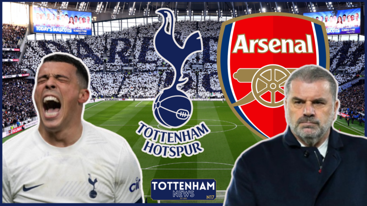 Pedro Porro, Ange Postecoglou, Arsenal badge, Tottenham badge