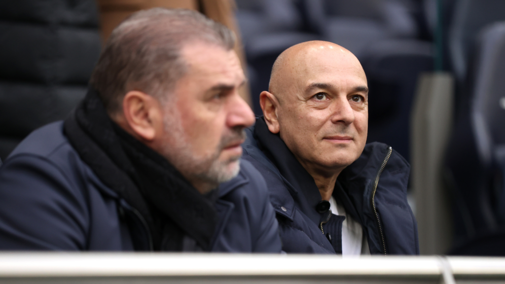 Tottenham chairman Daniel Levy and manager Ange Postecoglou