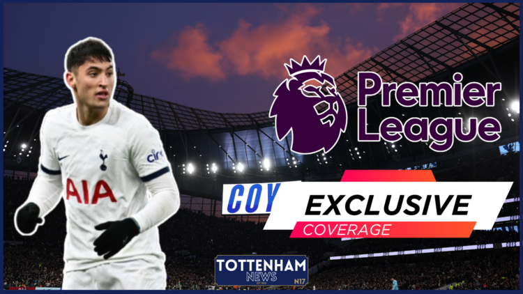 Alejo Veliz, Premier League logo, Tottenham Hotspur Stadium