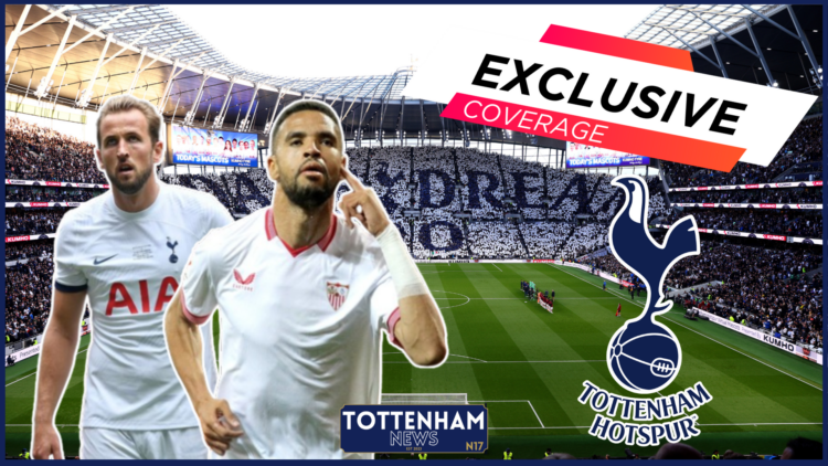 Youssef En-Nesyri, Harry Kane, Tottenham badge
