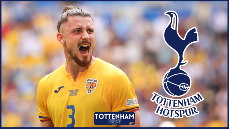 Romania defender Radu Dragusin, Tottenham badge