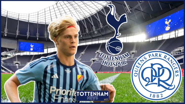 Lucas Bergvall, Tottenham badge, QPR badge