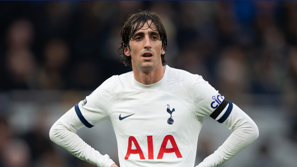 Tottenham star Bryan Gil looking sad.