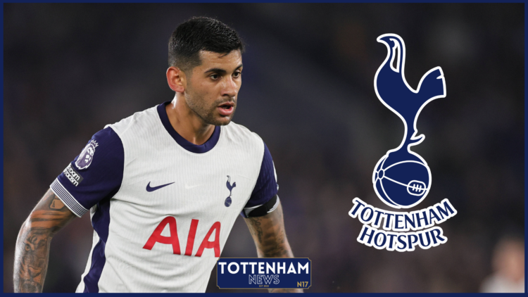 Tottenham badge and defender Cristian Romero