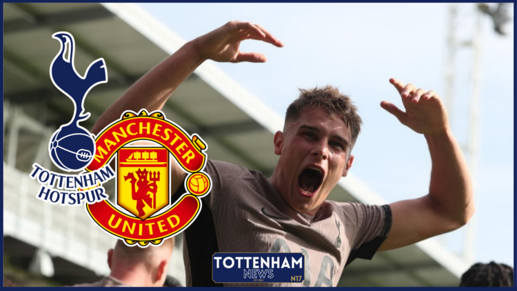 Micky van de Ven Tottenham Manchester United badges