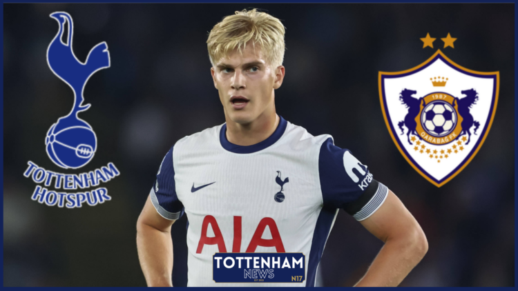 Lucas Bergvall, Tottenham badge, Qarabag badge