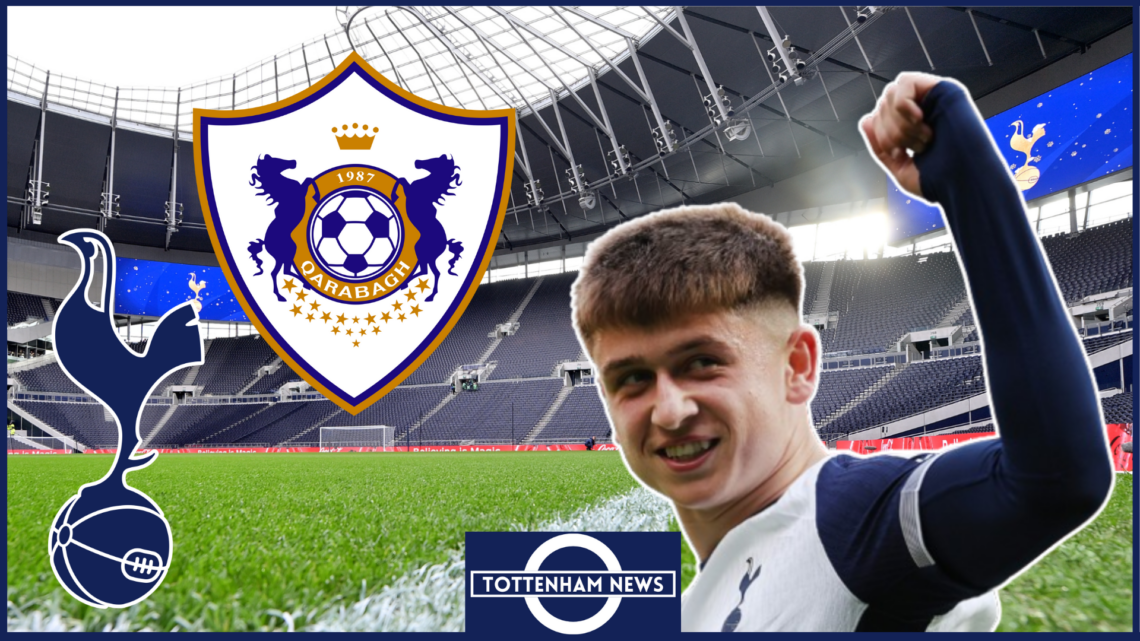 Mikey Moore, Tottenham badge, Qarabag badge
