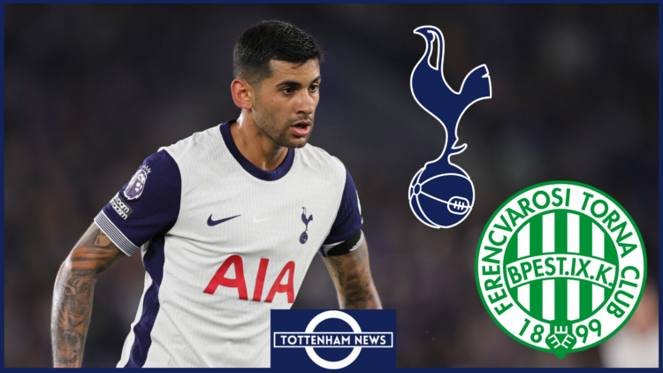 Cristian Romero, Tottenham badge, Ferencvaros badge