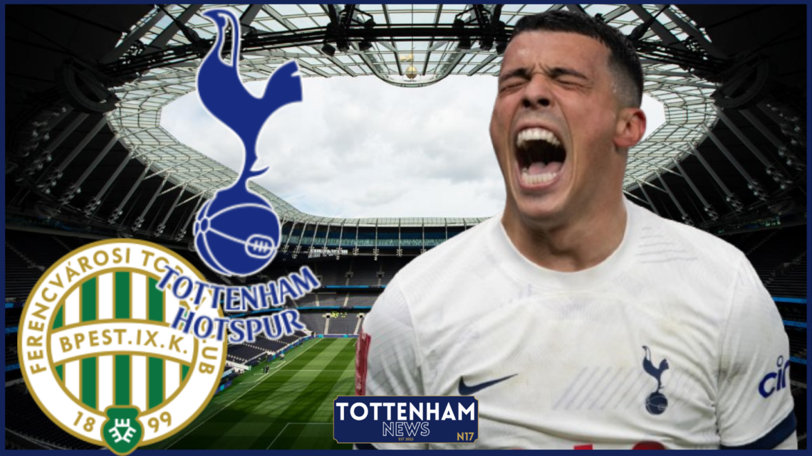 Pedro Porro, Tottenham badge, Ferencvaros badge