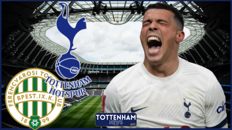 Pedro Porro, Tottenham badge, Ferencvaros badge
