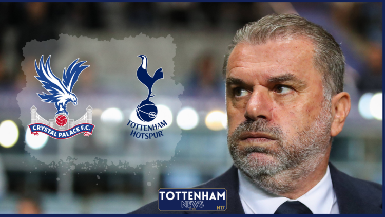 Tottenham badge, Crystal Palace badge, Ange Postecoglou
