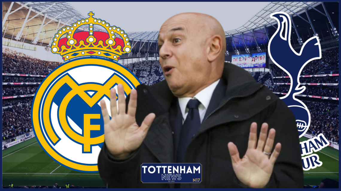 Daniel Levy, Real Madrid badge, Tottenham badge