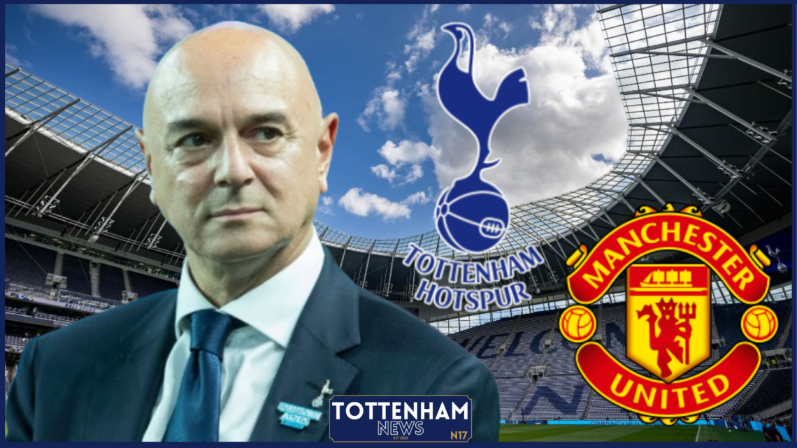 Daniel Levy, Tottenham badge, Manchester United badge