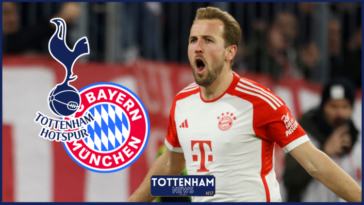 Harry Kane, Tottenham badge, Bayern badge