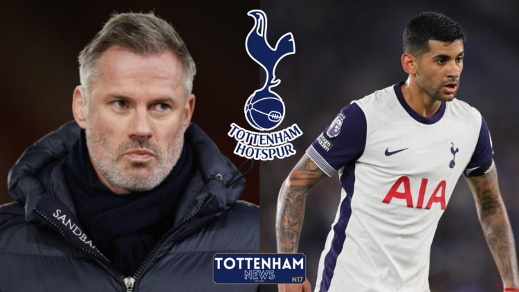 Jamie Carragher, Cristian Romero, Tottenham badge