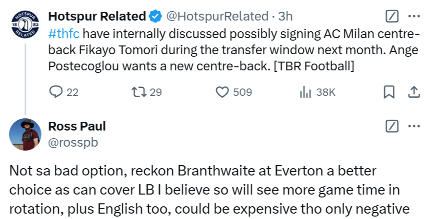 Branthwaite tweet