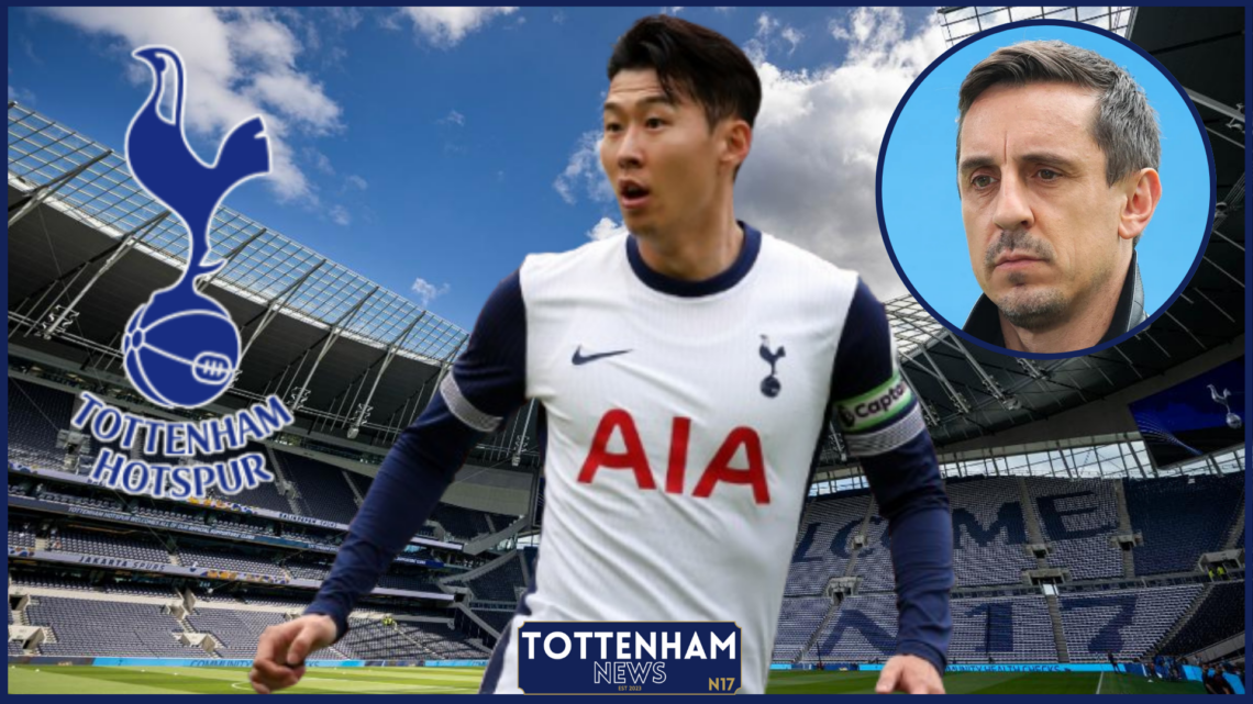 Son Heung-min, Gary Neville, Tottenham badge