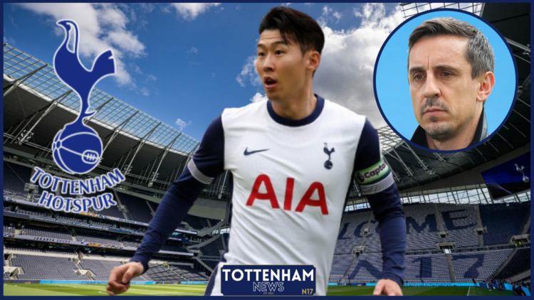 Son Heung-min, Gary Neville, Tottenham badge
