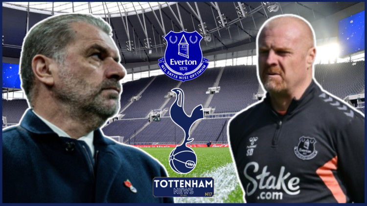 Ange Postecoglou, Sean Dyche, Everton badge, Tottenham badge
