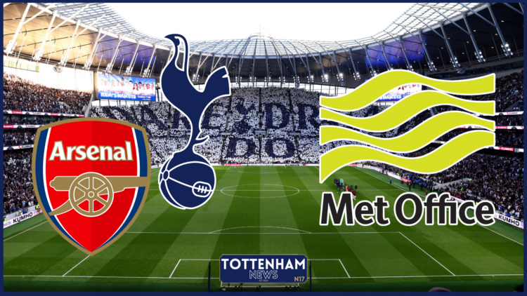 Arsenal badge, Tottenham badge, Met Office logo