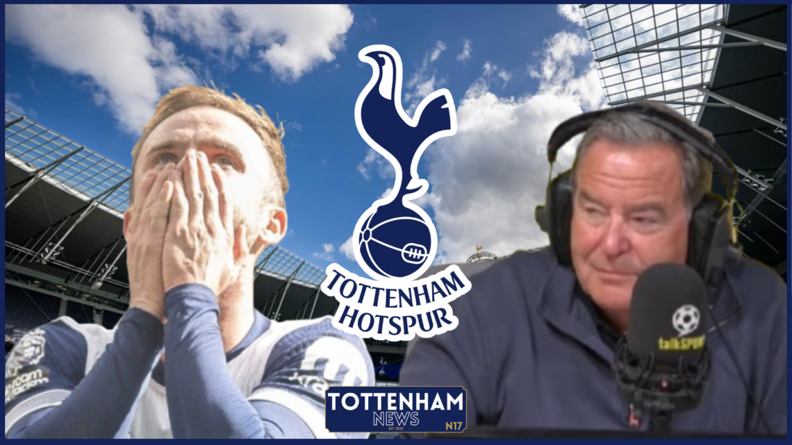 James Maddison Jeff Stelling Tottenham badge