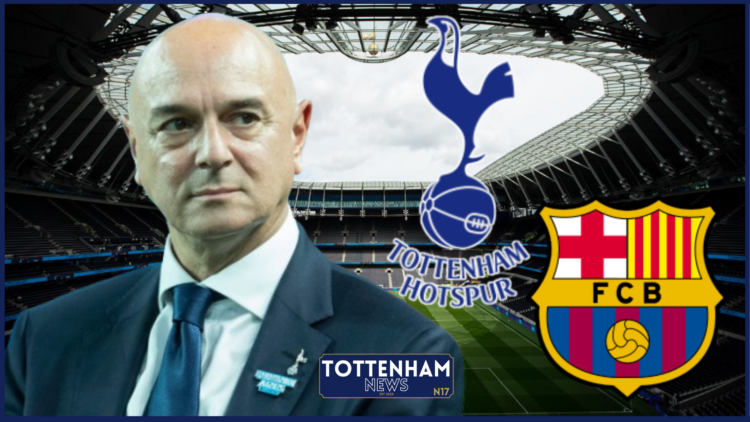 Daniel Levy, Tottenham badge, Barcelona badge
