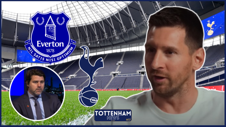 Lionel Messi, Mauricio Pochettino, Everton badge, Tottenham badge