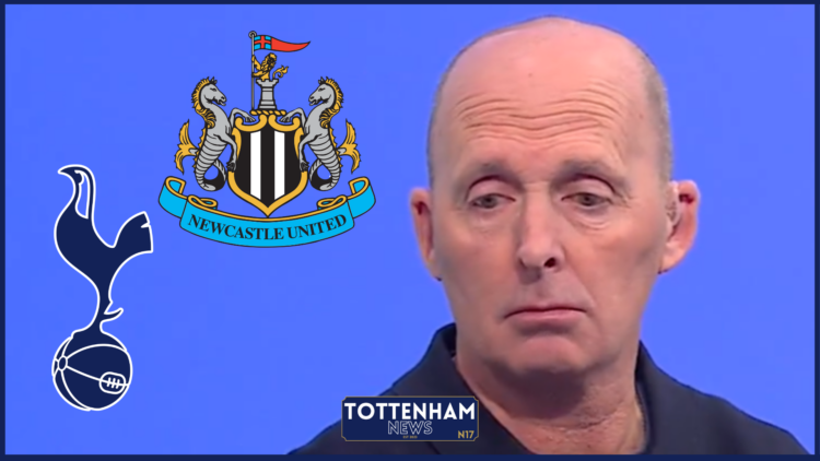 Mike Dean, Tottenham badge, Newcastle United badge
