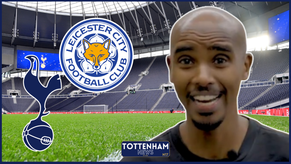 Mo Farah, Tottenham badge, Leicester City badge