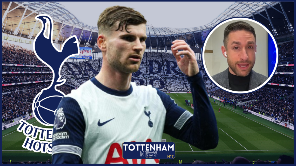 Timo Werner, David Ornstein in inset, Tottenham badge