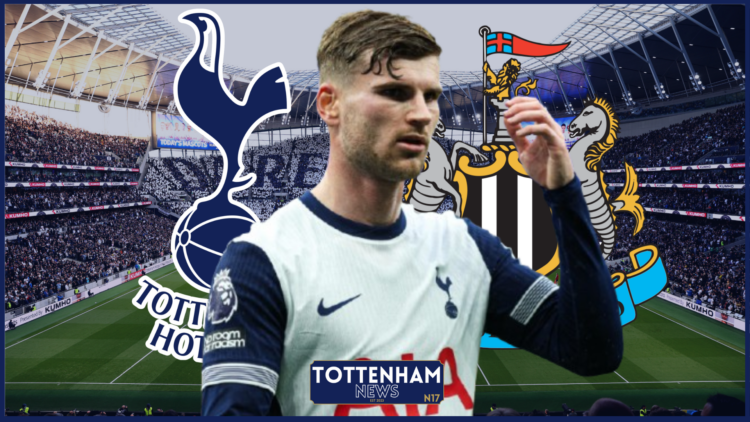 Timo Werner, Tottenham badge, Newcastle badge