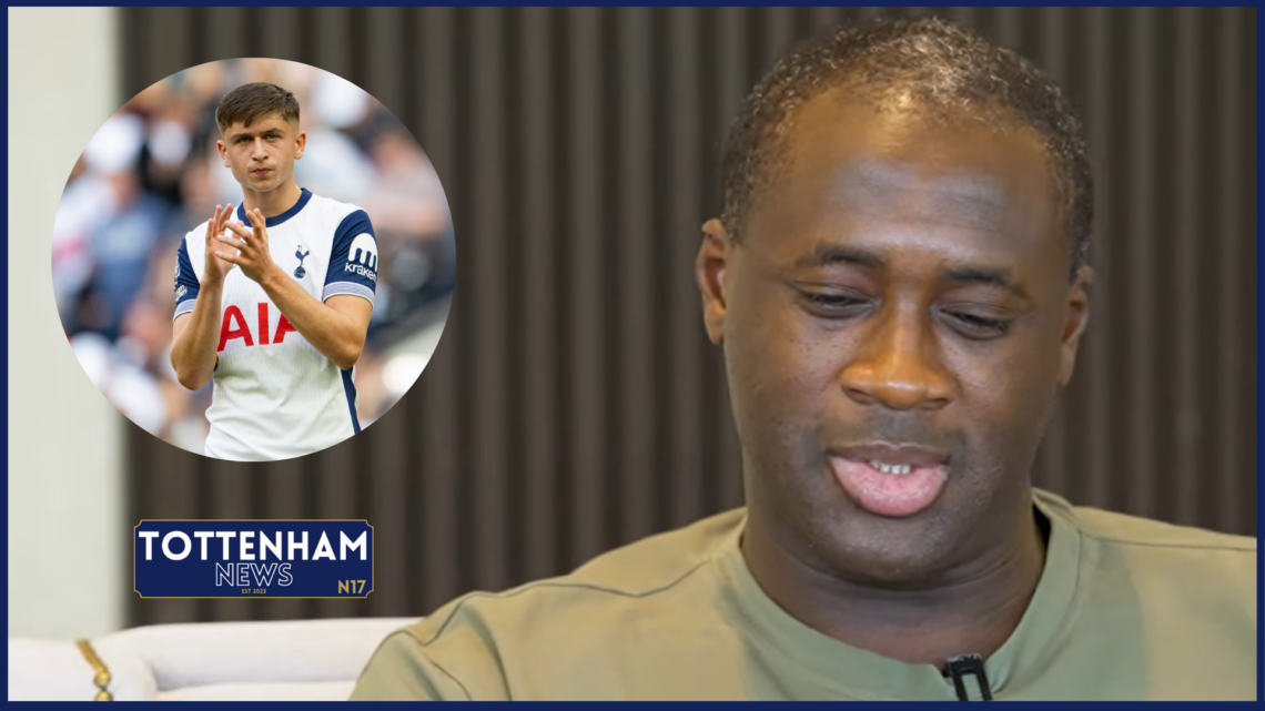 Picture of Tottenham ace Mikey Moore and Yaya Toure.