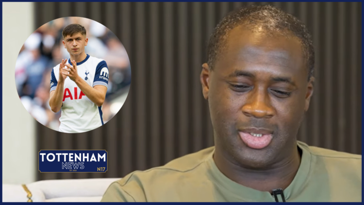 Picture of Tottenham ace Mikey Moore and Yaya Toure.