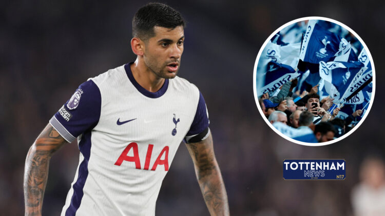 Tottenham fans react to Cristian Romero.