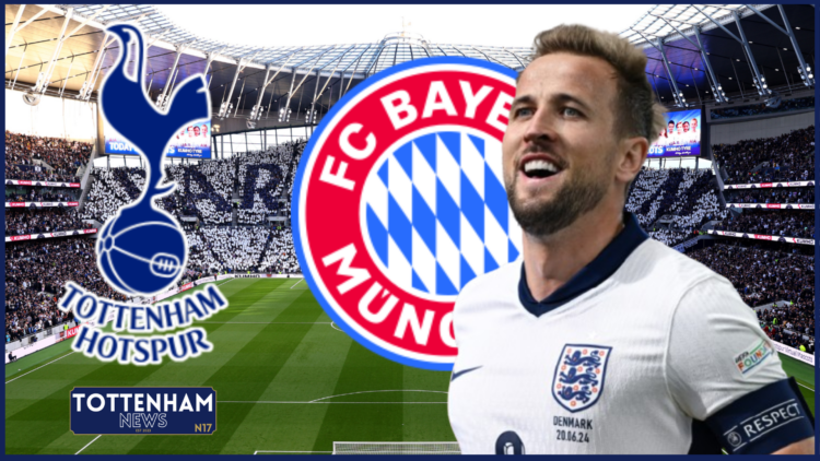 Harry Kane, Tottenham badge, Bayern Munich badge