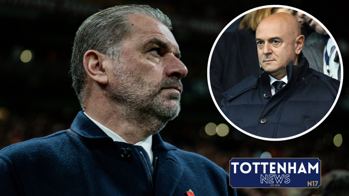 Picture of Tottenham boss Ange Postecoglou and Daniel Levy.