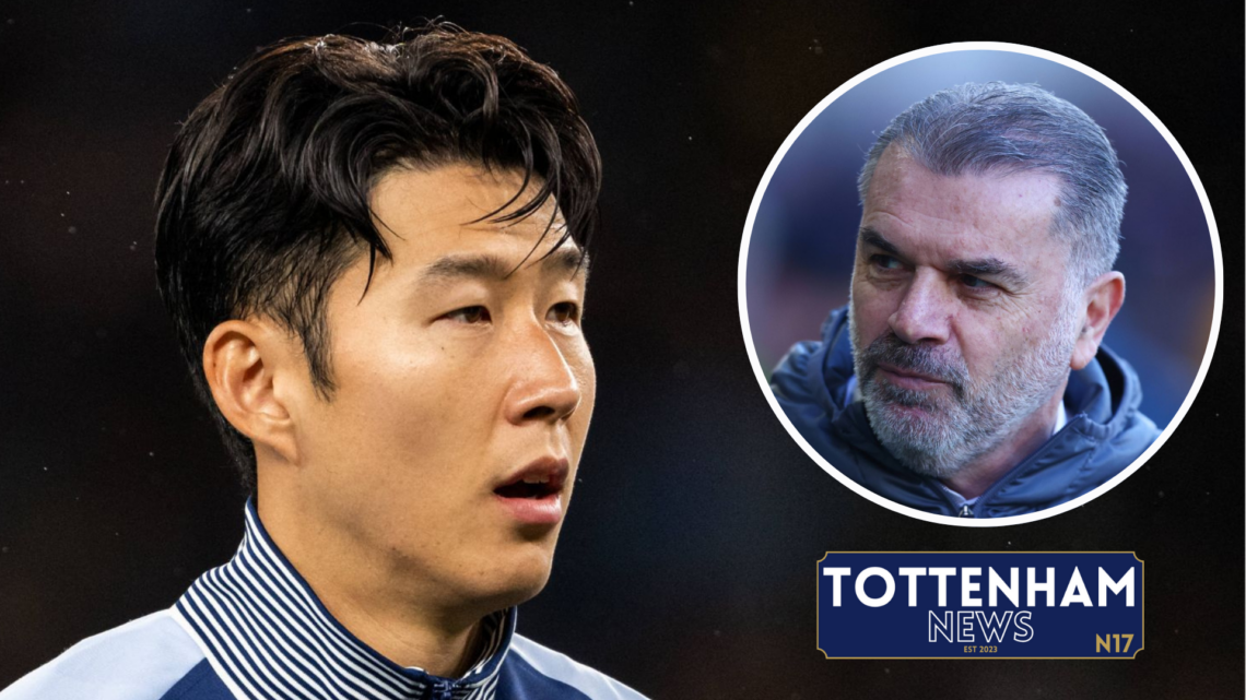 Picture of Tottenham manager Ange Postecoglou and Son Heung-min.