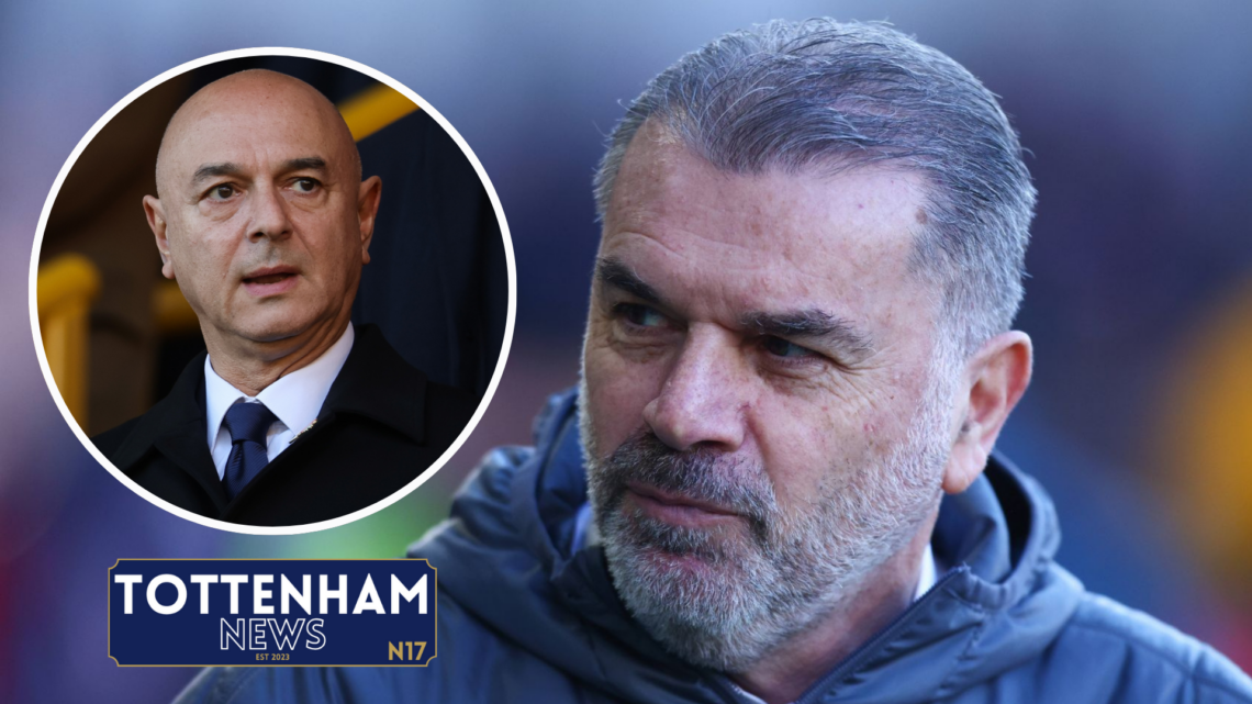 Picture of Tottenham boss Ange Postecoglou and Daniel Levy.