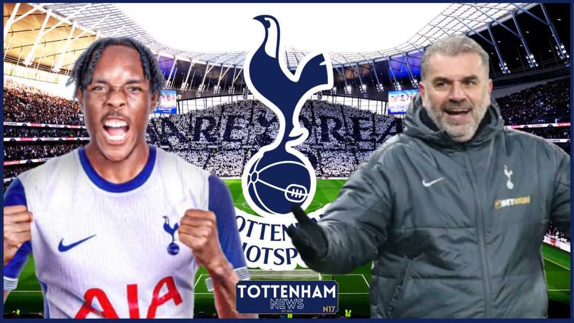 Mathys Tel Ange Postecoglou Tottenham badge
