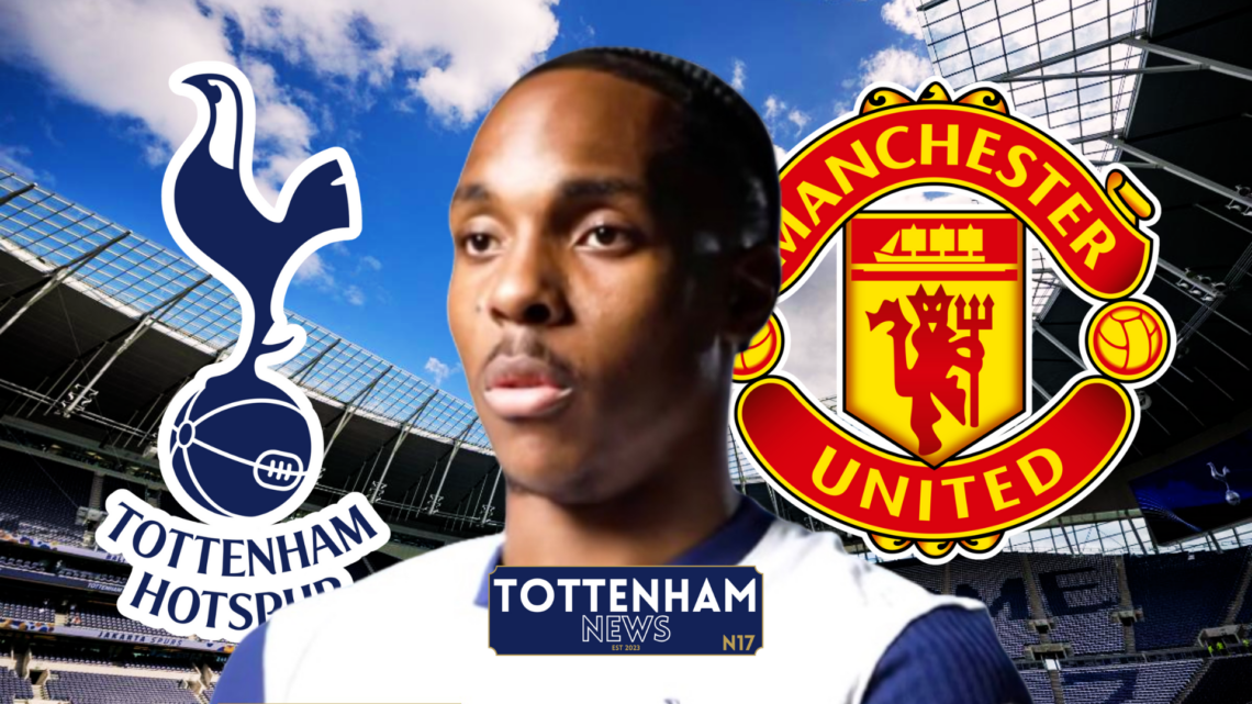 Mathys Tel Tottenham Manchester United badges