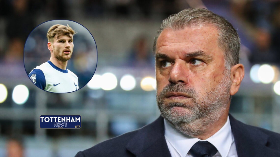 Ange Postecoglou and Timo Werner at Tottenham.