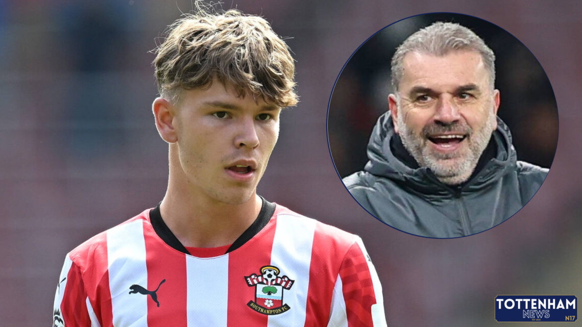 Tottenham manager Ange Postecoglou and Southampton forward Tyler Dibling