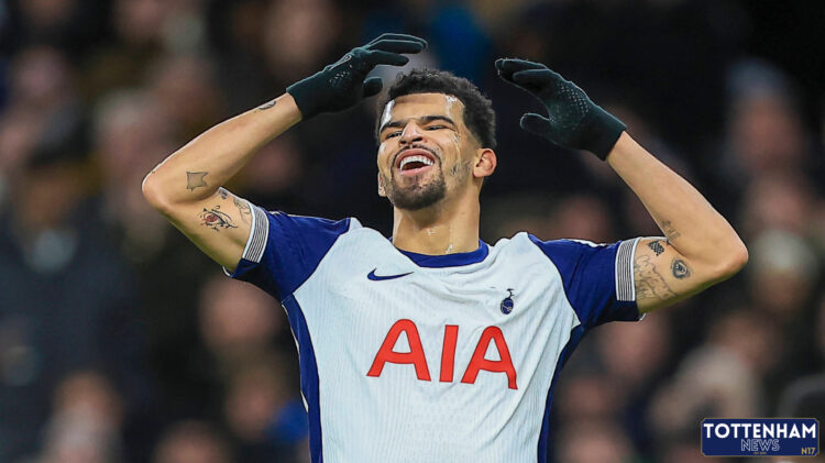 Tottenham striker Dominic Solanke frustrated