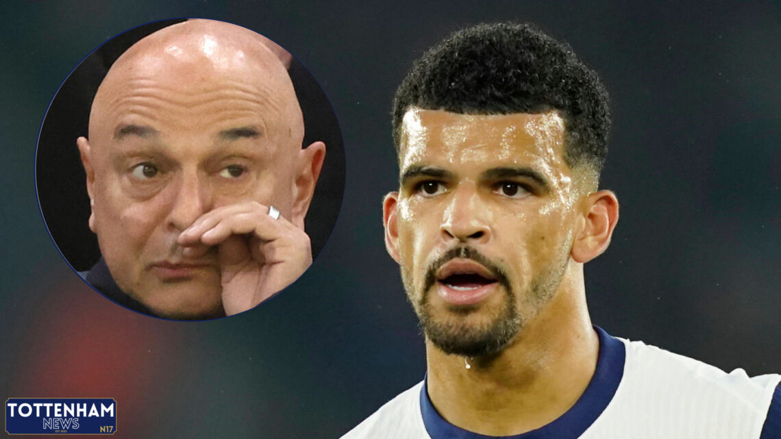 Tottenham forward Dominic Solanke and Daniel Levy