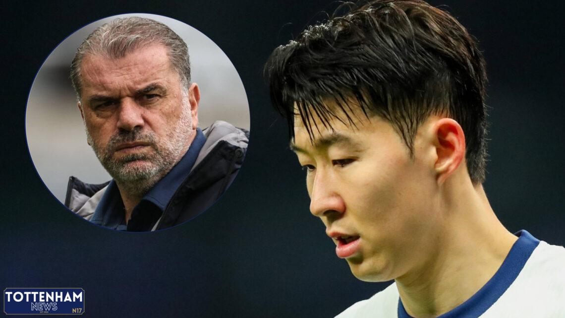 Tottenham forward Son Heung-min and Ange Postecoglou