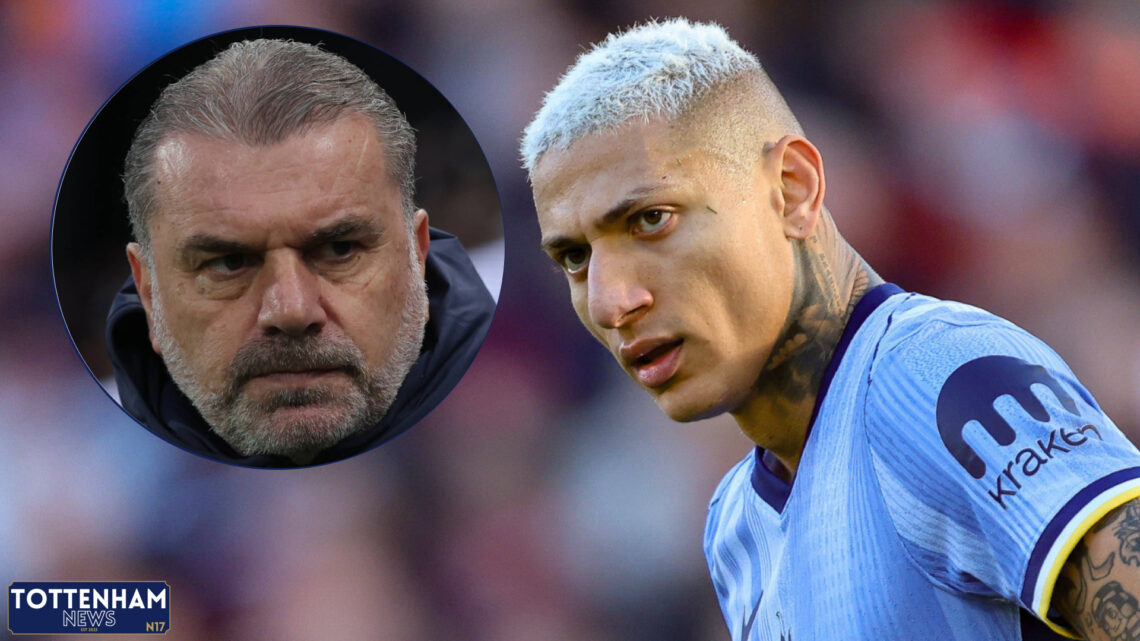 Tottenham forward Richarlison and Ange Postecoglou