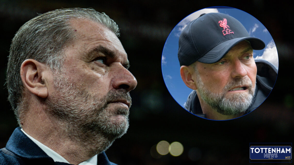 Tottenham boss Ange Postecoglou and Jurgen Klopp
