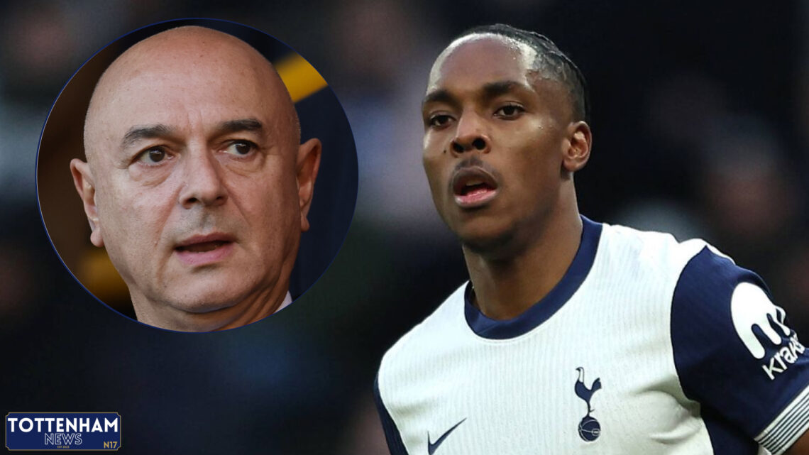 Tottenham forward Mathys Tel and Daniel Levy