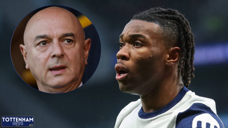 Tottenham defender Destiny Udogie and Daniel Levy