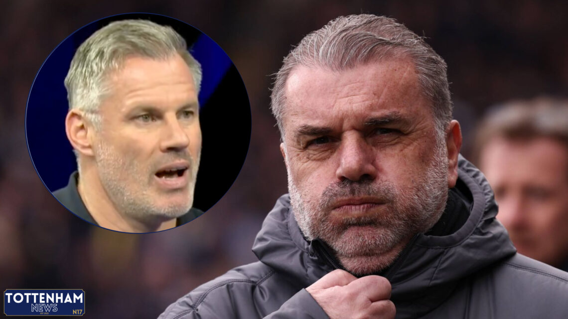 Tottenham manager Ange Postecoglou and Jamie Carragher
